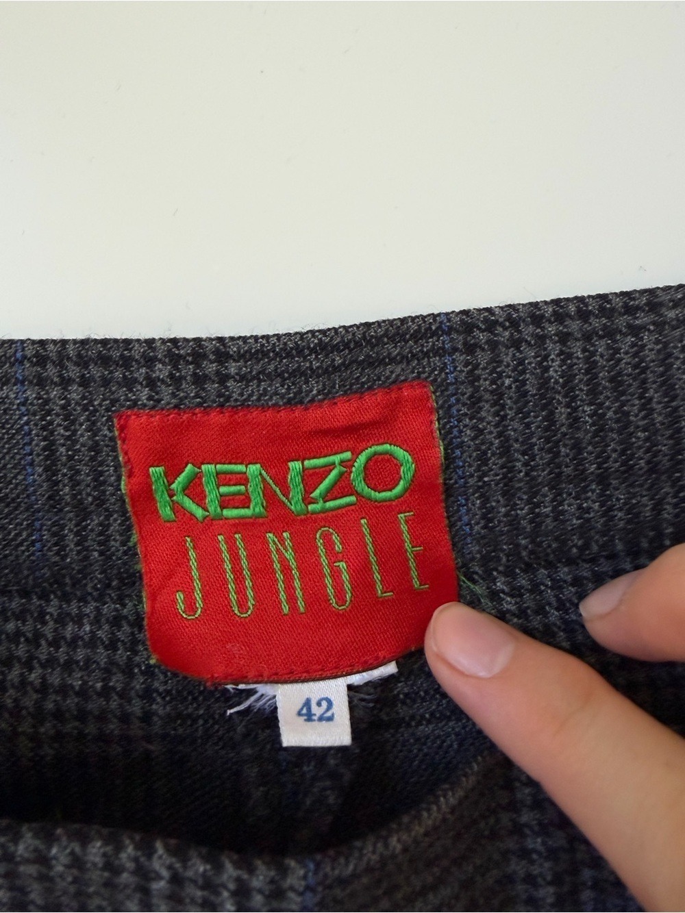 KENZO JUNGLE 90s VINTAGE WOOL BLEND TAILORED PLAID TROUSERS SIZE 42 - Picture 7 of 11